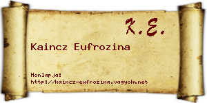 Kaincz Eufrozina névjegykártya